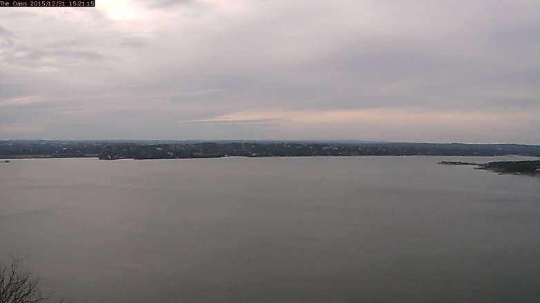 Lake Travis webcam, December 31, 2015 2:30 PM CT