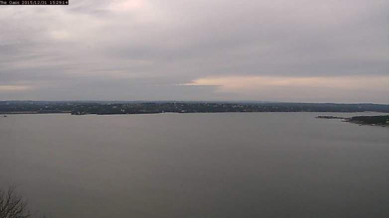Lake Travis webcam, December 31, 2015 2:35 PM CT