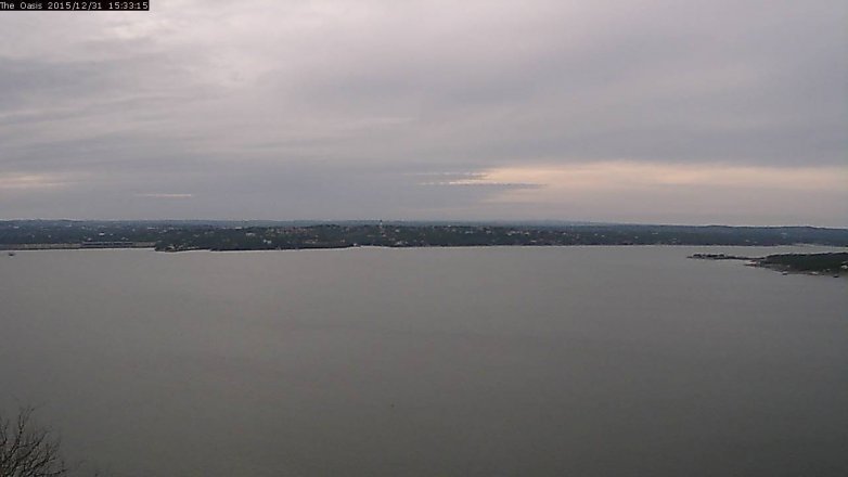 Lake Travis webcam, December 31, 2015 2:40 PM CT