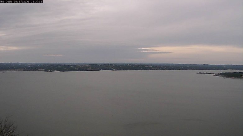 Lake Travis webcam, December 31, 2015 2:45 PM CT