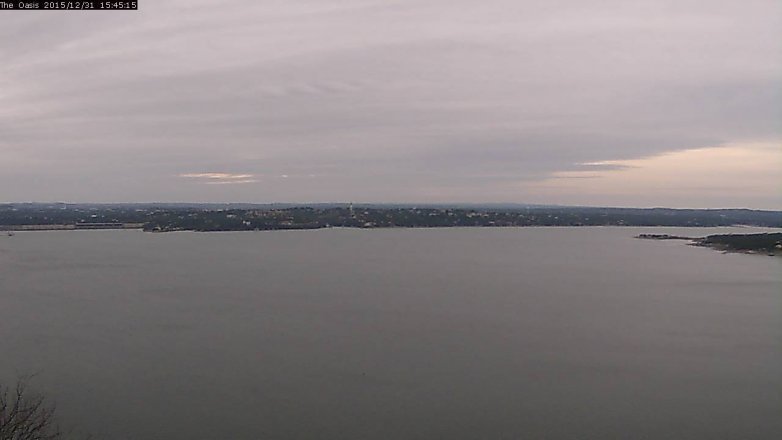 Lake Travis webcam, December 31, 2015 2:50 PM CT