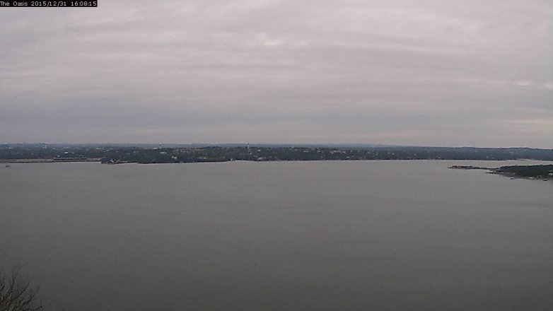 Lake Travis webcam, December 31, 2015 3:15 PM CT
