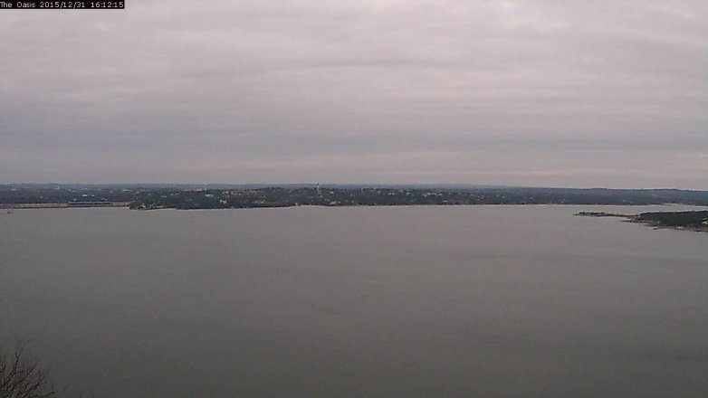 Lake Travis webcam, December 31, 2015 3:20 PM CT