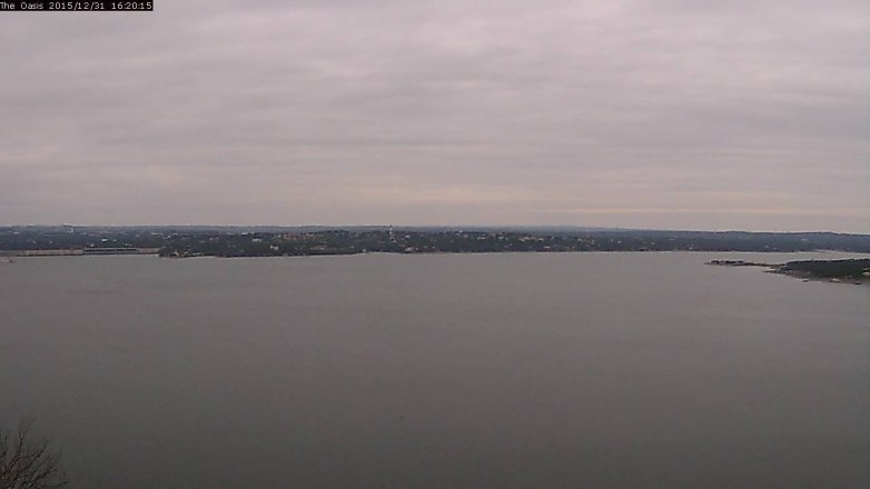 Lake Travis webcam, December 31, 2015 3:25 PM CT