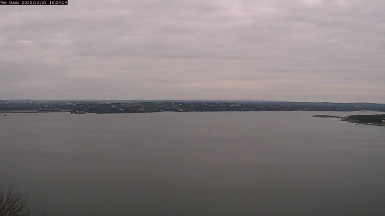Lake Travis webcam, December 31, 2015 3:30 PM CT