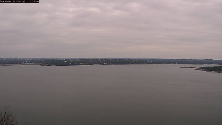 Lake Travis webcam, December 31, 2015 3:35 PM CT