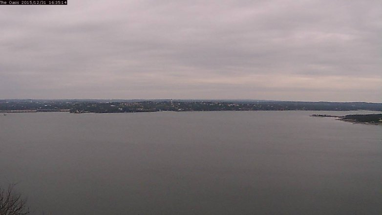 Lake Travis webcam, December 31, 2015 3:40 PM CT