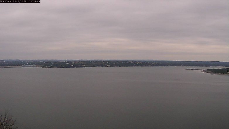 Lake Travis webcam, December 31, 2015 3:45 PM CT