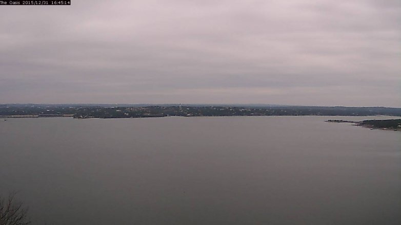 Lake Travis webcam, December 31, 2015 3:50 PM CT