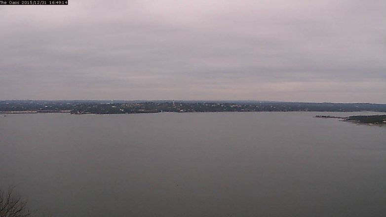 Lake Travis webcam, December 31, 2015 3:55 PM CT