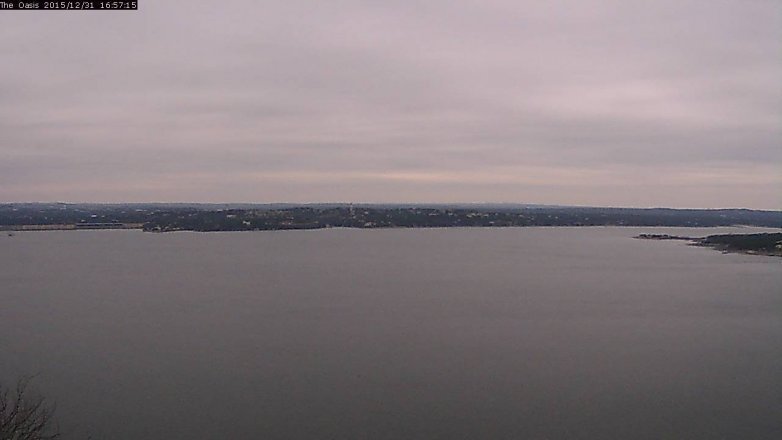 Lake Travis webcam, December 31, 2015 4:05 PM CT