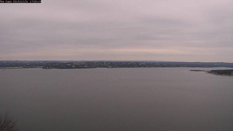 Lake Travis webcam, December 31, 2015 4:10 PM CT