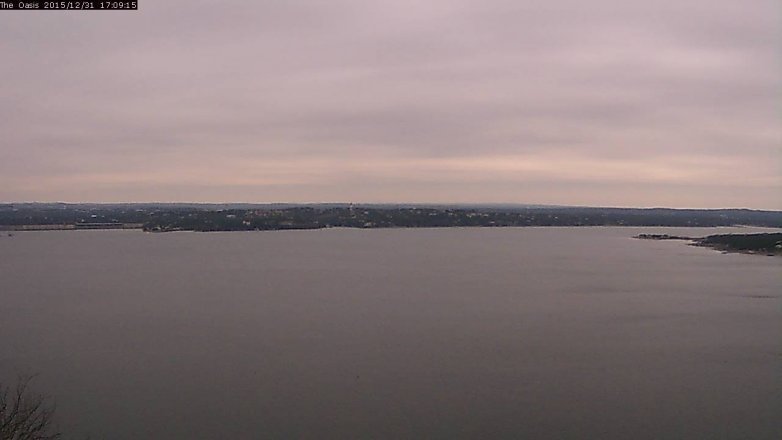 Lake Travis webcam, December 31, 2015 4:15 PM CT