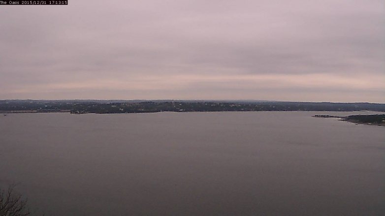 Lake Travis webcam, December 31, 2015 4:20 PM CT