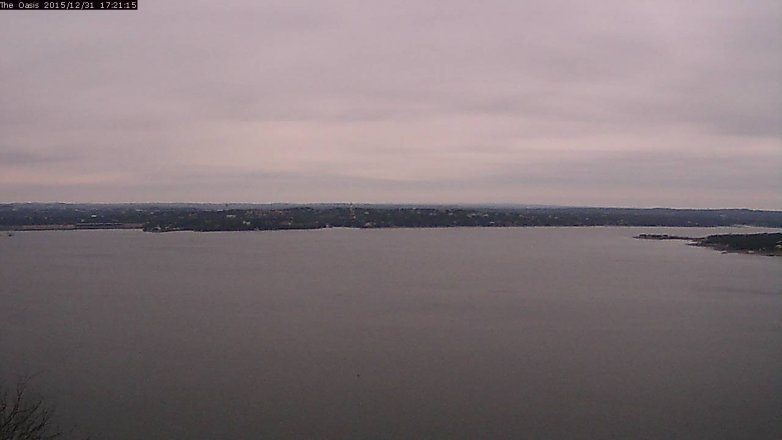 Lake Travis webcam, December 31, 2015 4:25 PM CT