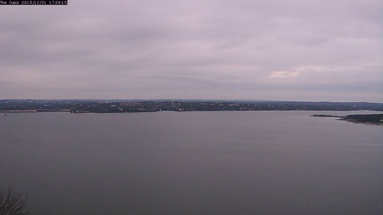 Lake Travis webcam, December 31, 2015 4:35 PM CT