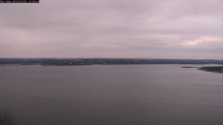 Lake Travis webcam, December 31, 2015 4:40 PM CT