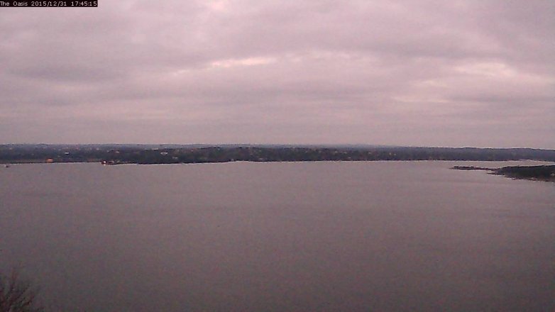 Lake Travis webcam, December 31, 2015 4:50 PM CT