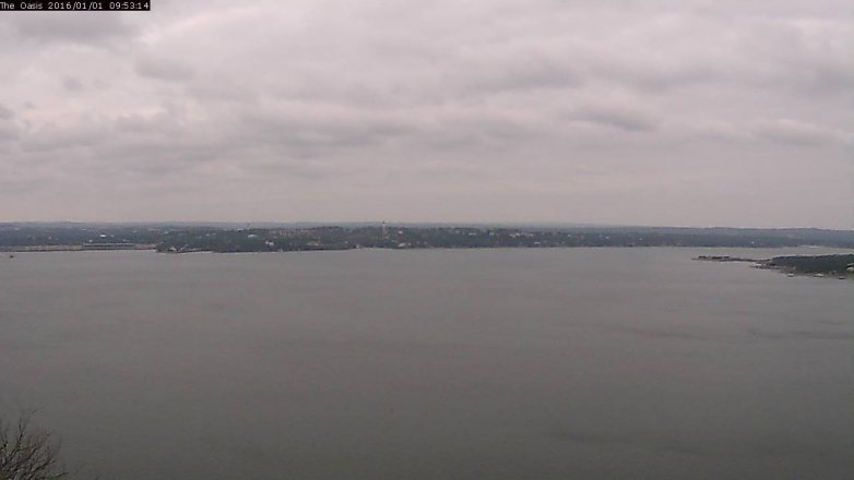 Lake Travis webcam, January 1, 2016 9:00 AM CT
