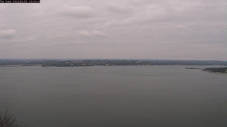 Lake Travis webcam, January 1, 2016 9:20 AM CT