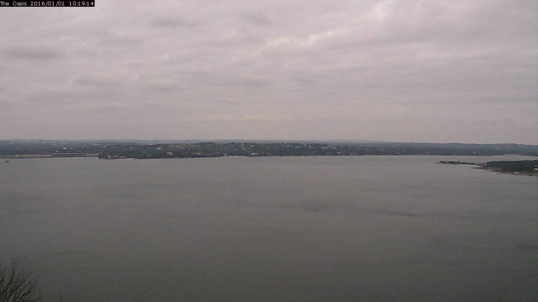Lake Travis webcam, January 1, 2016 9:25 AM CT
