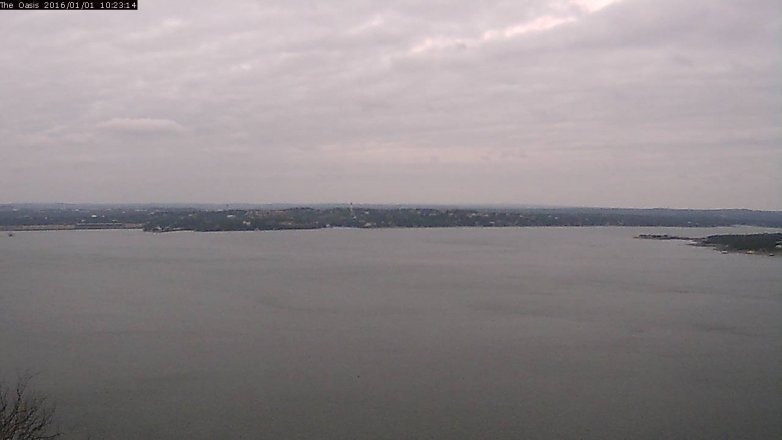 Lake Travis webcam, January 1, 2016 9:30 AM CT