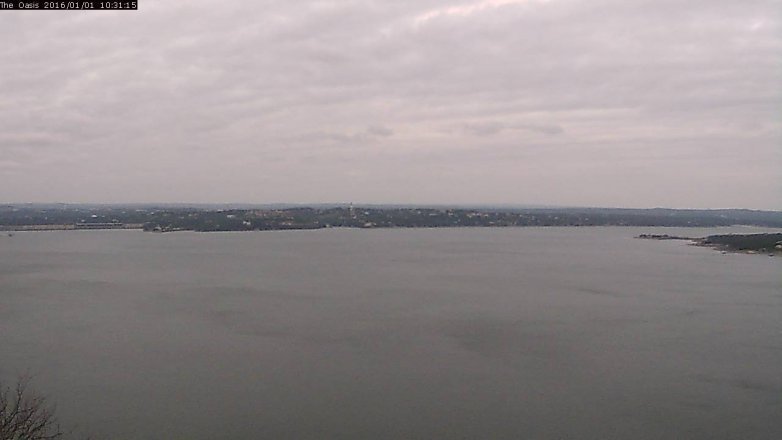 Lake Travis webcam, January 1, 2016 9:35 AM CT