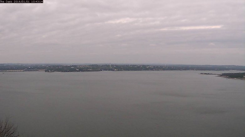Lake Travis webcam, January 1, 2016 9:50 AM CT