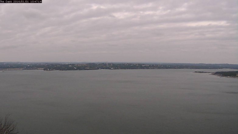 Lake Travis webcam, January 1, 2016 9:55 AM CT