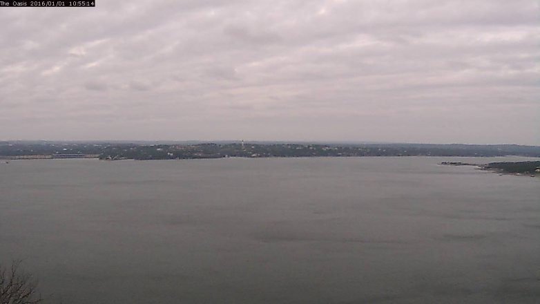 Lake Travis webcam, January 1, 2016 10:00 AM CT