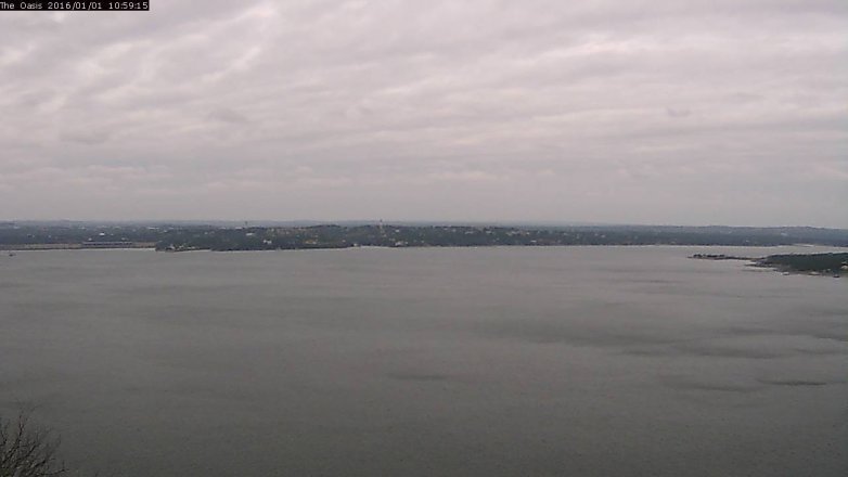 Lake Travis webcam, January 1, 2016 10:05 AM CT