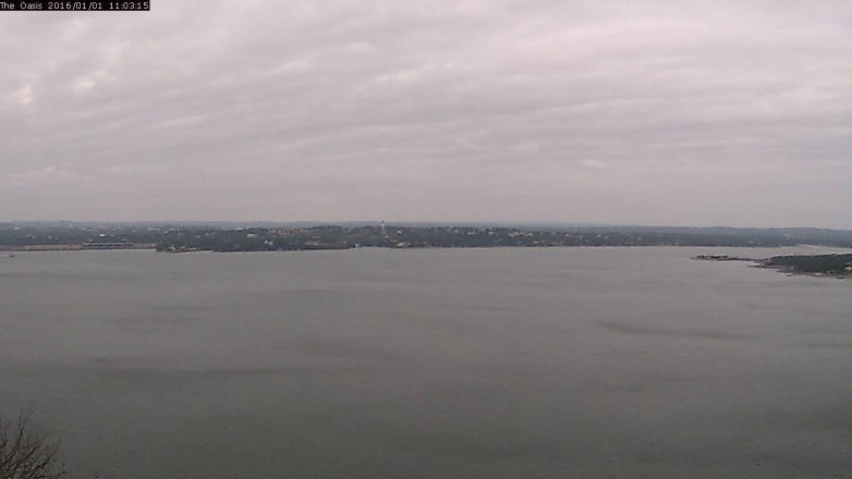 Lake Travis webcam, January 1, 2016 10:10 AM CT