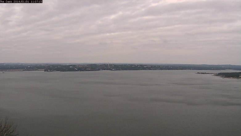 Lake Travis webcam, January 1, 2016 10:15 AM CT