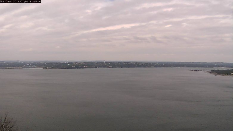 Lake Travis webcam, January 1, 2016 10:20 AM CT