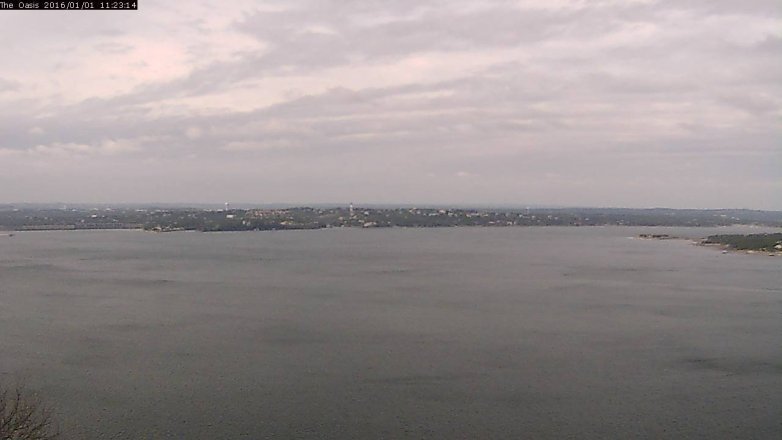 Lake Travis webcam, January 1, 2016 10:30 AM CT