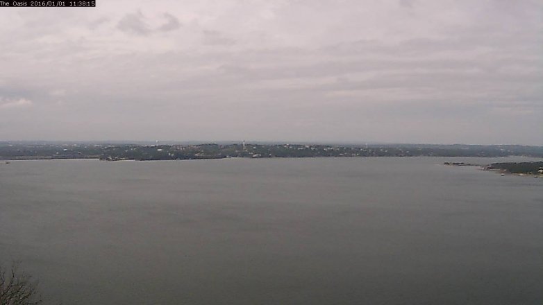 Lake Travis webcam, January 1, 2016 10:45 AM CT