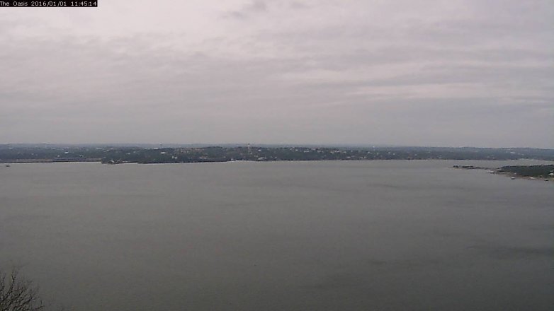Lake Travis webcam, January 1, 2016 10:50 AM CT