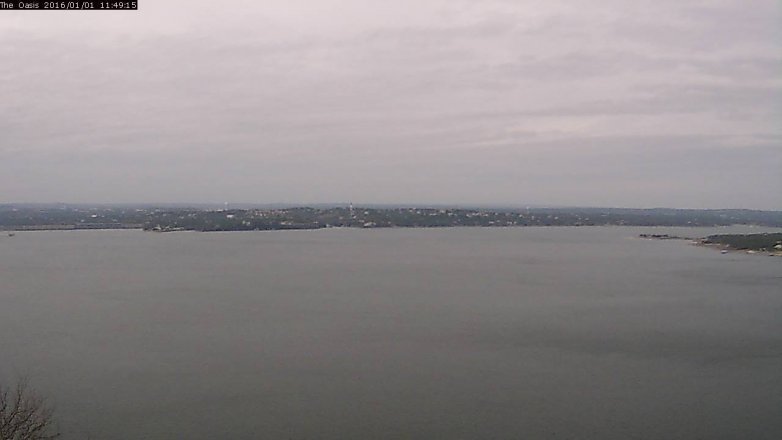 Lake Travis webcam, January 1, 2016 10:55 AM CT