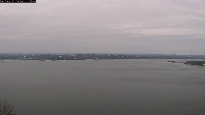 Lake Travis webcam, January 1, 2016 11:00 AM CT