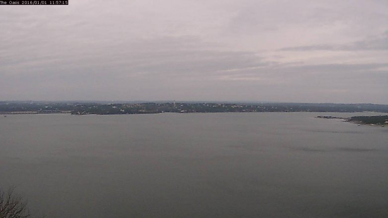 Lake Travis webcam, January 1, 2016 11:05 AM CT
