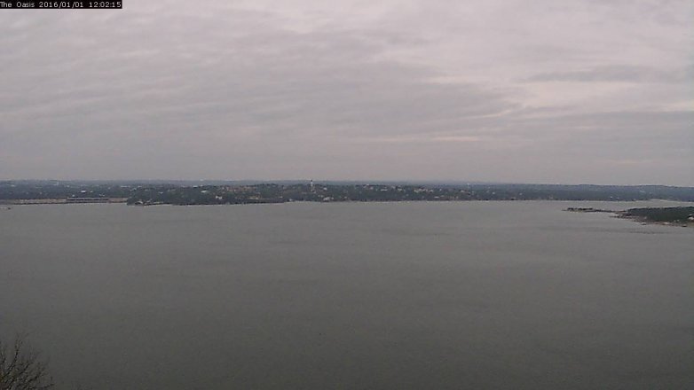 Lake Travis webcam, January 1, 2016 11:10 AM CT