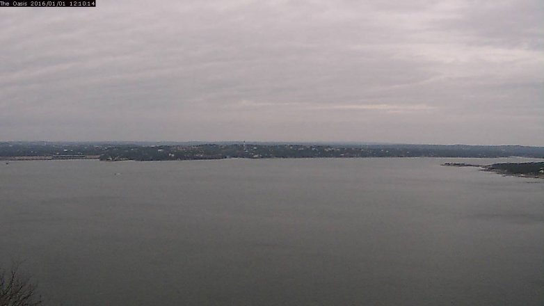 Lake Travis webcam, January 1, 2016 11:15 AM CT