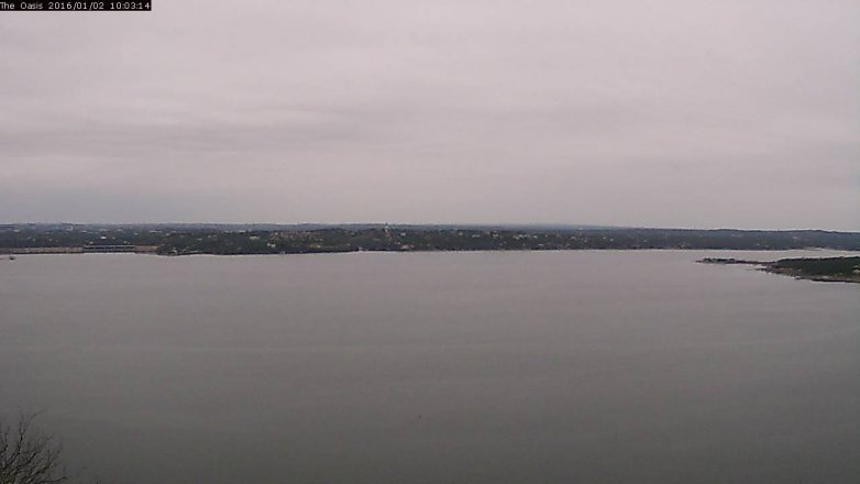 Lake Travis webcam, January 2, 2016 9:10 AM CT
