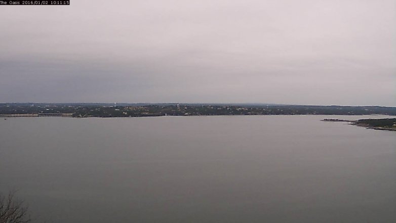 Lake Travis webcam, January 2, 2016 9:15 AM CT