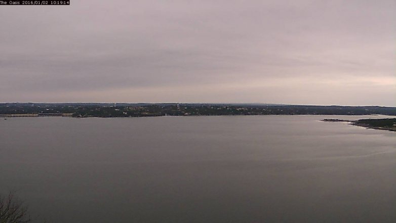 Lake Travis webcam, January 2, 2016 9:25 AM CT