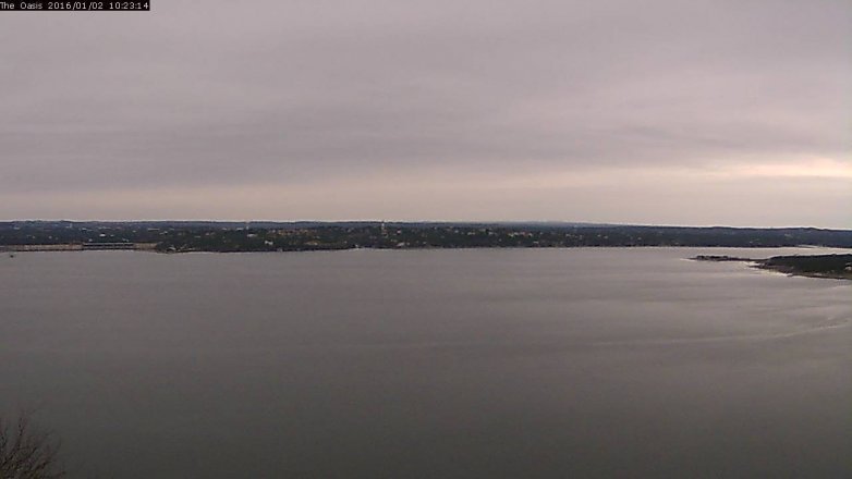 Lake Travis webcam, January 2, 2016 9:30 AM CT