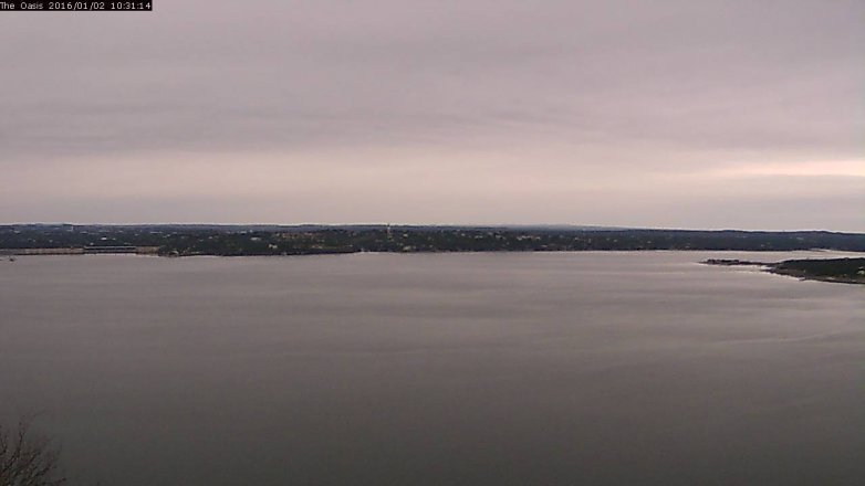 Lake Travis webcam, January 2, 2016 9:40 AM CT