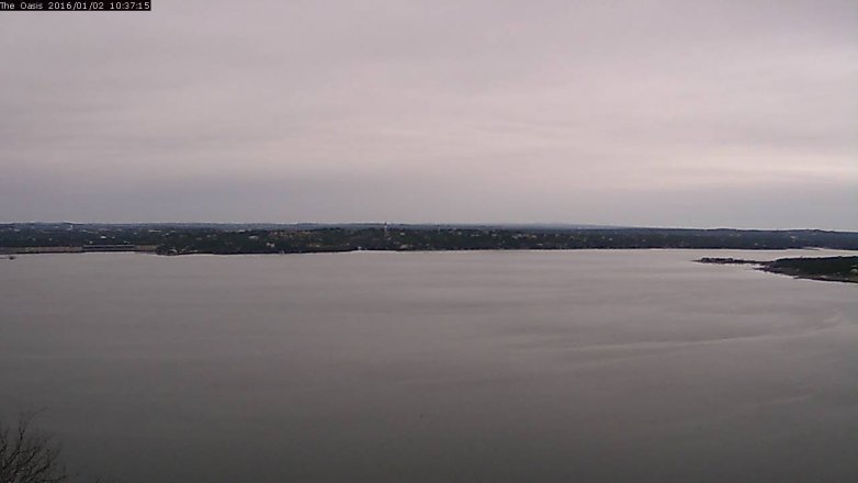 Lake Travis webcam, January 2, 2016 9:45 AM CT