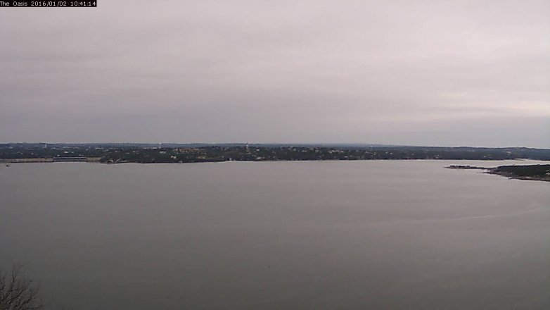 Lake Travis webcam, January 2, 2016 9:50 AM CT