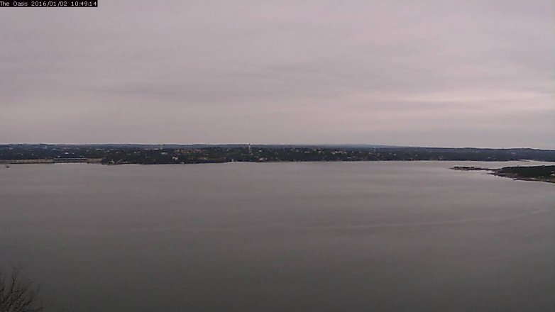 Lake Travis webcam, January 2, 2016 9:55 AM CT
